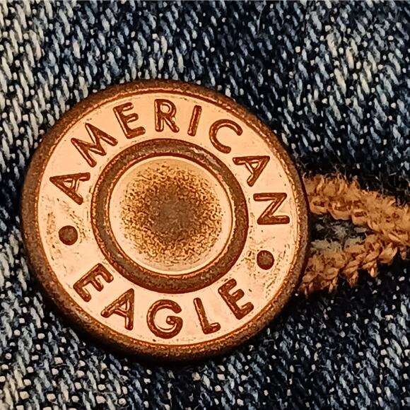 American Eagle Highest Rise Mom Jean Womens Size 00 Blue Distressed Ripped - Picture 14 of 16